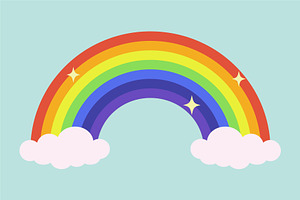 Cute rainbow with authentic colors