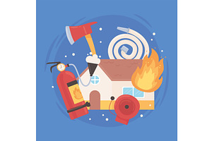 extinguish fire in the home, an Object Illustration by studiogstock