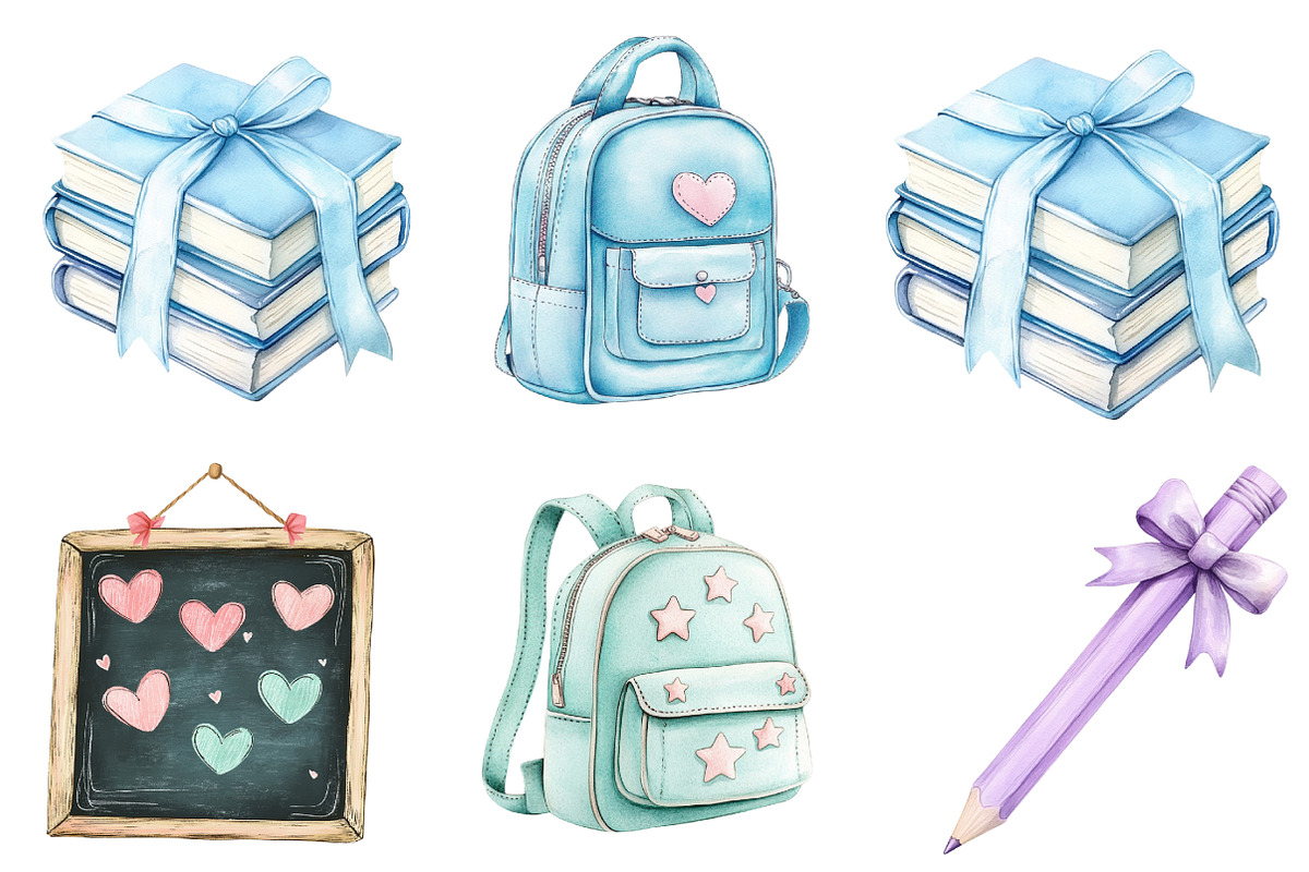 Pastel Teacher's Life Clipart, an Illustration by DreamArtGraphic (Photo 2 of 5)