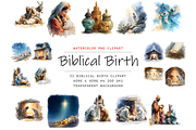 Watercolor Nativity Clipart,, a Decorative Illustration by stickermadness (Thumbnail 1 of 5)