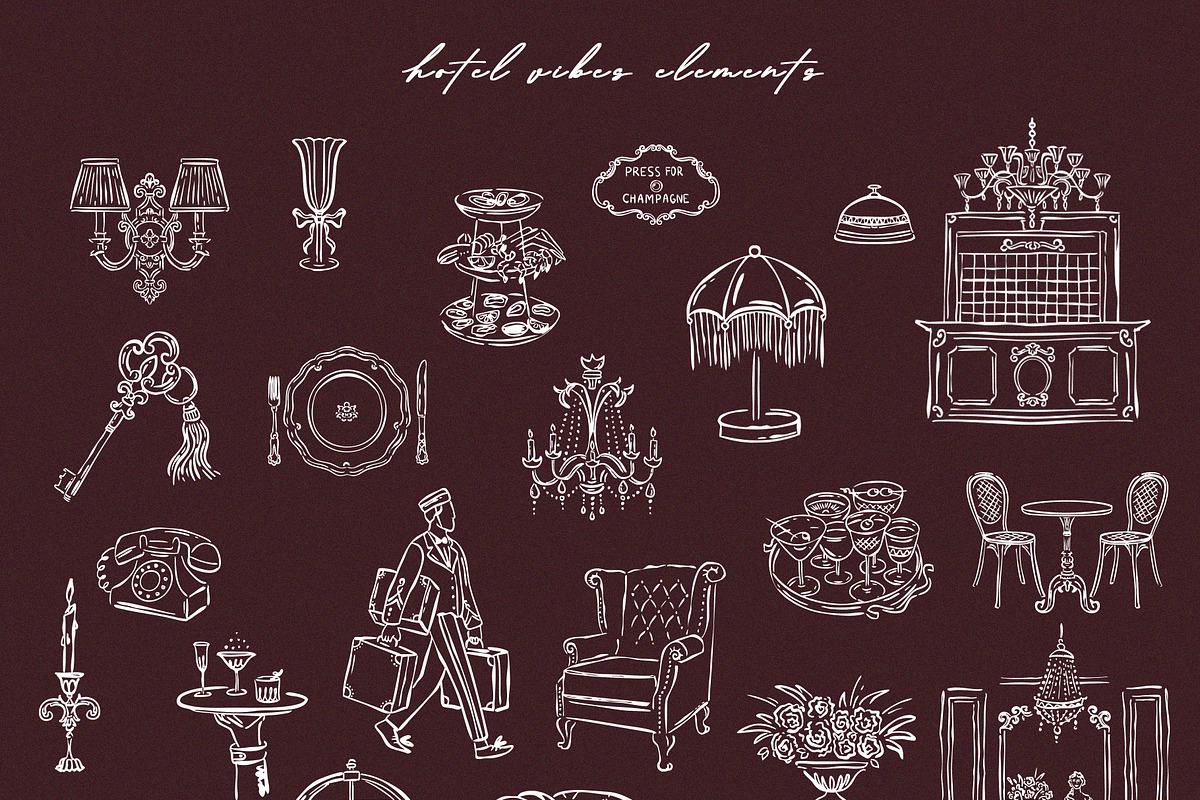 Hand Drawn Boutique Hotel Clipart, an Object Illustration by Teresa Art Store (Photo 7 of 10)