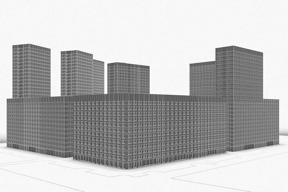Residential Complex Buildings, an Architecture 3D Model by 3DNUTS