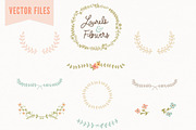 Laurel & Flowers Vintage Vector, an Illustration by Summit Avenue (Thumbnail 1 of 2)
