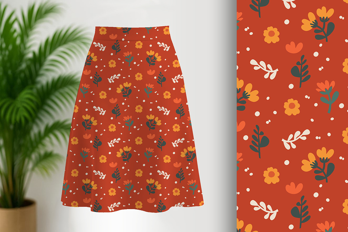Terra Cotta Abstract Floral Seamless, a Pattern Graphic by Sharon Schwalbe (Photo 1 of 4)