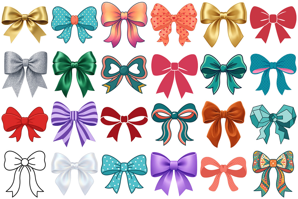 Bow Clipart, a Decorative Illustration by Forhadx5 (Photo 3 of 8)