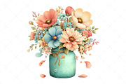 Watercolor Spring Mason Jar Clipart, an Illustration by Craft Nest (Thumbnail 12 of 12)