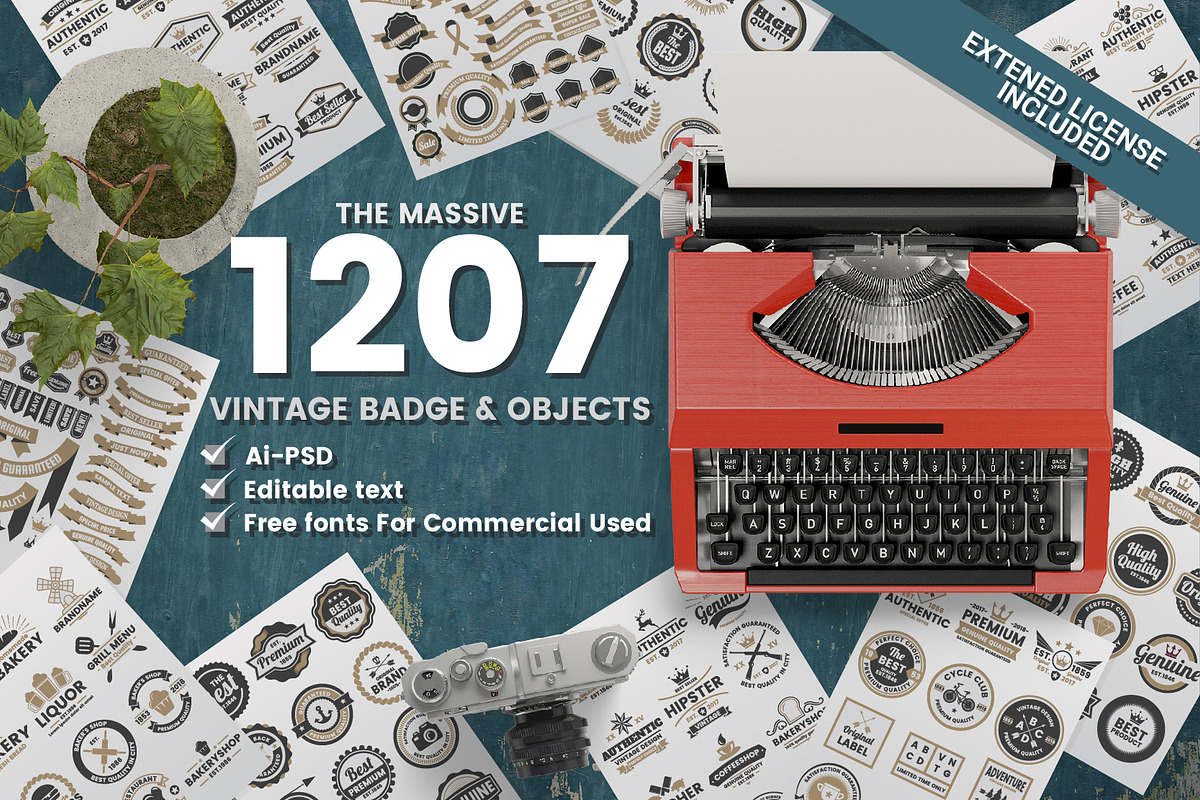 1207 Vintage Badge & Objects, a Branding & Logo Template by Toonsteb (Photo 1 of 24)