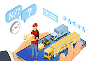 Internet Shopping Delivery Isometric, a Person Illustration by TAlex (Thumbnail 2 of 6)