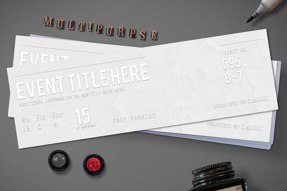 White Dream Event Ticket, an Invitation Template by Tzochko (Photo 1 of 5)
