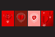 Valentine`s Day Greeting Cards, an Illustration by GalaStudio (Thumbnail 4 of 5)