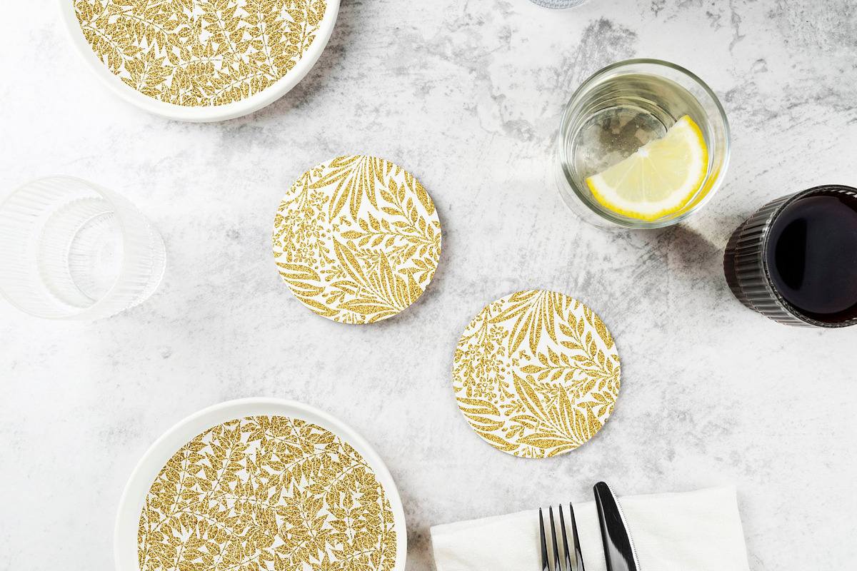 Gold Glitter William Morris Patterns, a Pattern Graphic by ARTOZEN DIGITAL (Photo 13 of 20)