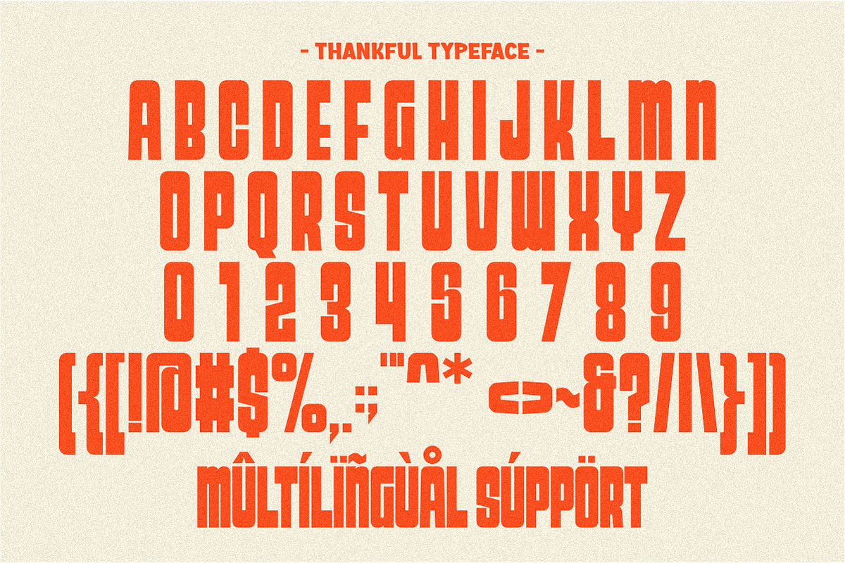 Thankful - Retro Display Typeface, a Sans Serif Font by Pian45 Studio (Photo 7 of 8)