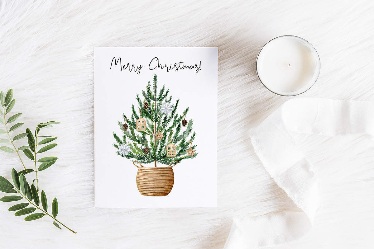 Zero Waste Christmas watercolor set, a Decorative Illustration by Natalia Fedorova (Photo 9 of 14)
