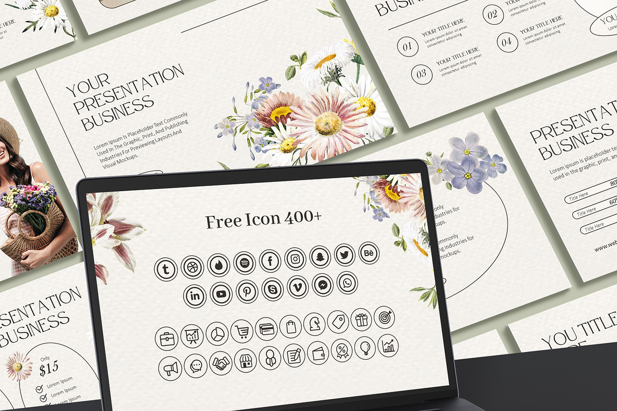 Floral Powerpoint Template, a Presentation Template by SKY CREATION (Photo 6 of 6)