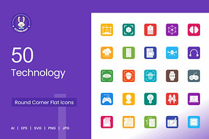 50 Technology Filled Round Corner, an Icon by IconBunny
