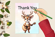 Watercolor Animals With Guitar PNG, an Illustration by CraftArtStudio (Thumbnail 3 of 3)