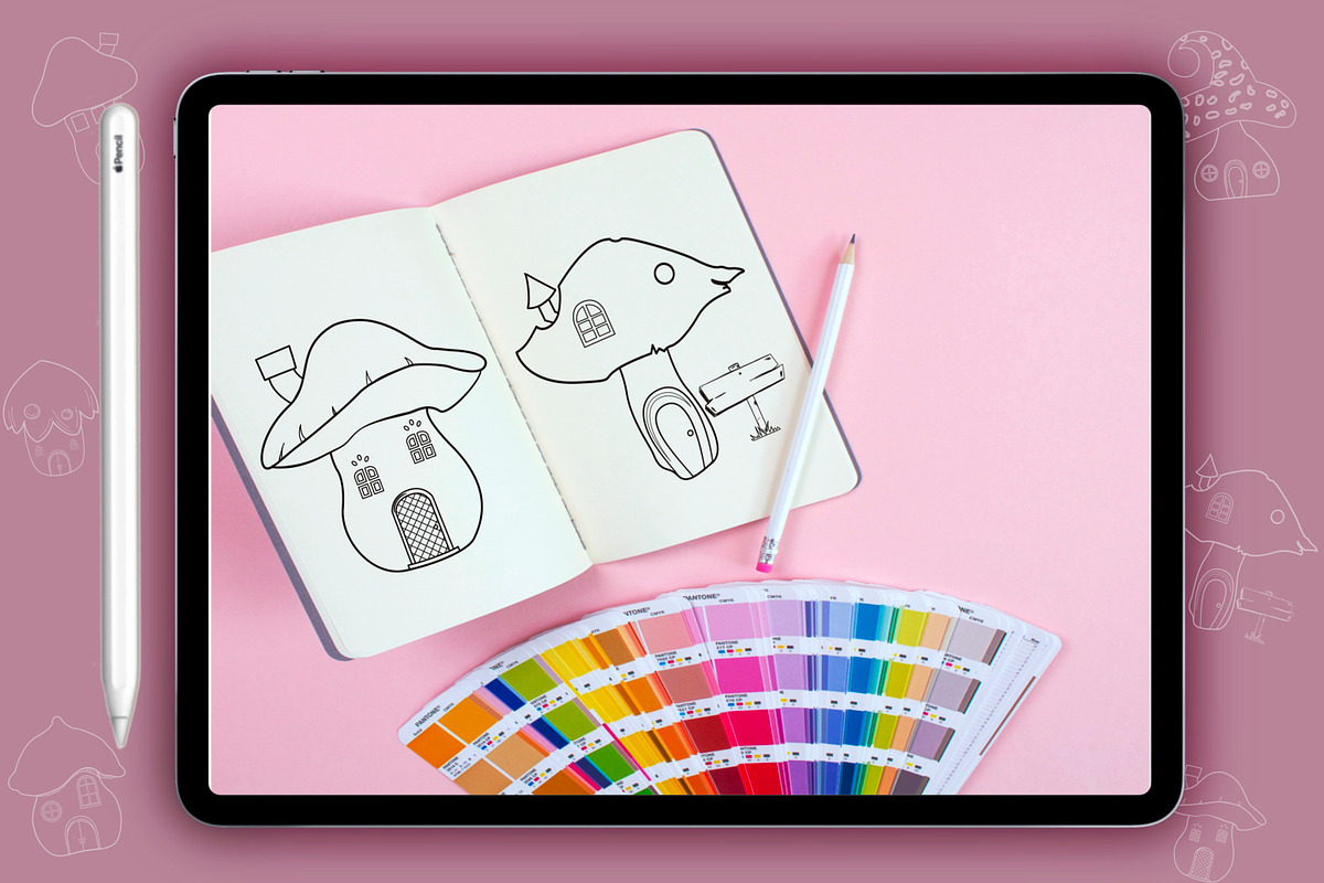 Brushes Stamp Build DIY Design House Mushroom Village Your Style Mix Match