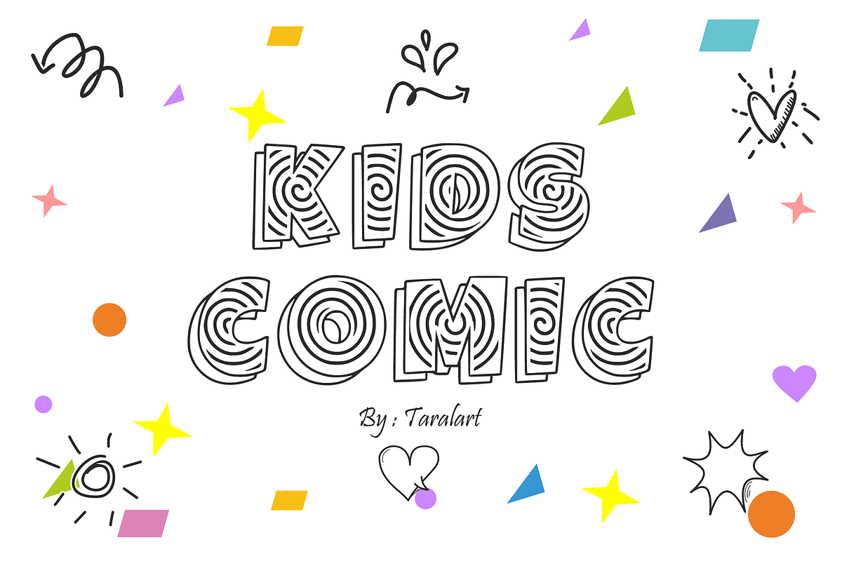 FUNNY DOODLE- Playful Whimsical Font, a Sans Serif Font by KiddoGlyphs Studio (Photo 2 of 3)