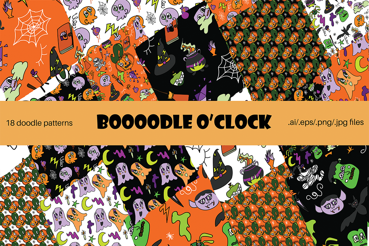 Boooodle O'clock! Doodle Patterns, a Pattern Graphic by maaariabouvier (Photo 1 of 6)