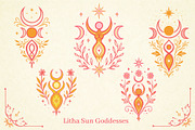 Midsummer Sun God & Goddess Symbols, a Seasonal Illustration by Christine Krahl (Thumbnail 8 of 11)