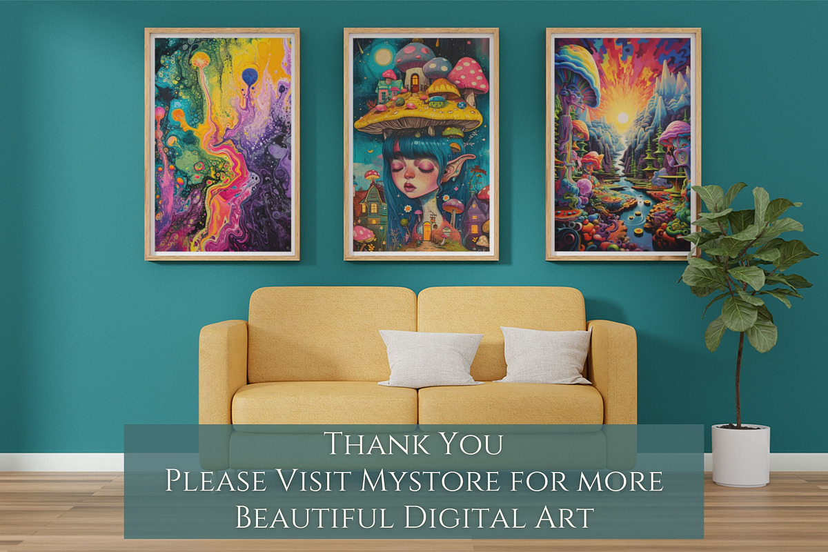 TRIPPY Gallery Wall Art Posters, a Background Graphic by NadiaTheronArt (Photo 4 of 4)