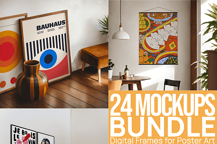 24 Poster Frame Mockup Bundle, a Product Mockup by SigaSigaMockup