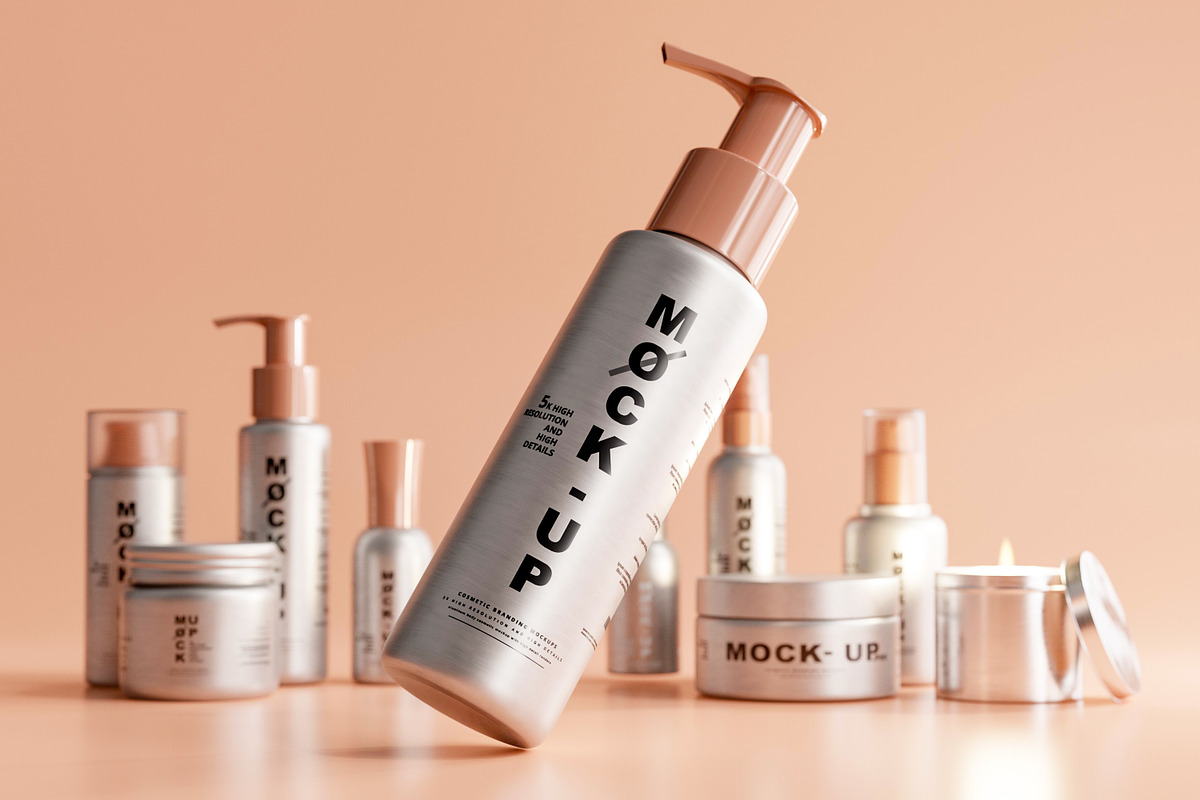 Aluminum Cosmetic Mockup Bundle, a Cups & Container Mockup by pmvch (Photo 9 of 206)