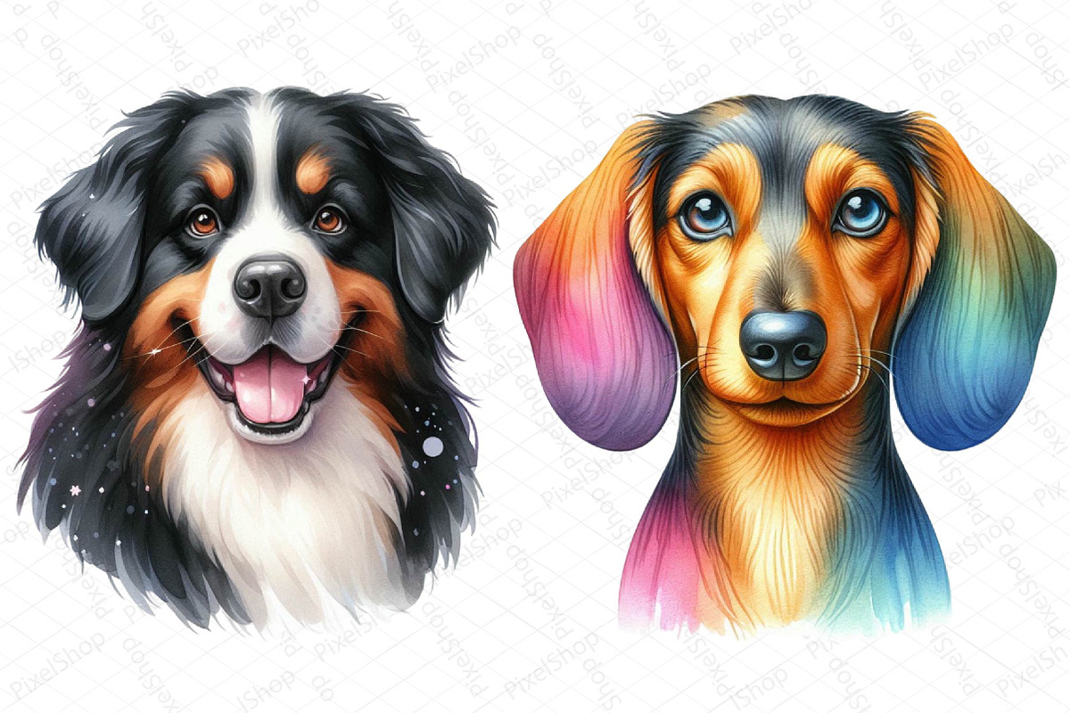 Colorful Baby Dog Face Sublimation, an Illustration by DreamPrint404 (Photo 3 of 5)