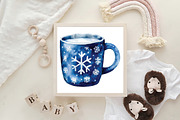 Watercolor Navy Christmas Clipart, a Work Illustration by CraftArtStudio (Thumbnail 6 of 6)