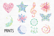 Bohemian Feathers Vector Set, a Decorative Illustration by kisikoida (Thumbnail 7 of 16)
