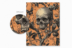 Retro Halloween Skulls