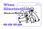 Wine vector illustrations, an Illustration by Tanka (Thumbnail 1 of 7)
