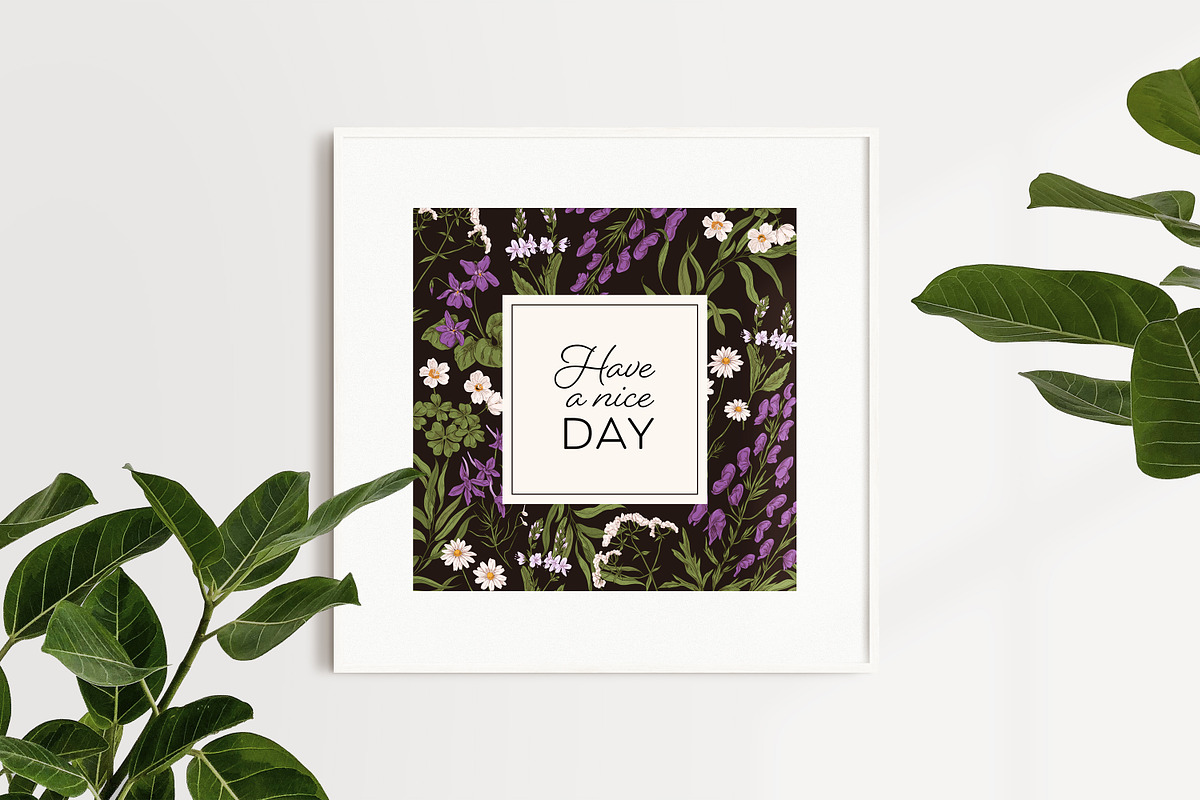 Wild flowers and herbs backgrounds, a Decorative Illustration by Good Studio (Photo 4 of 5)