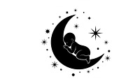 Adorable sleeping moon baby decor, an Illustration by Amazin_art (Thumbnail 19 of 25)