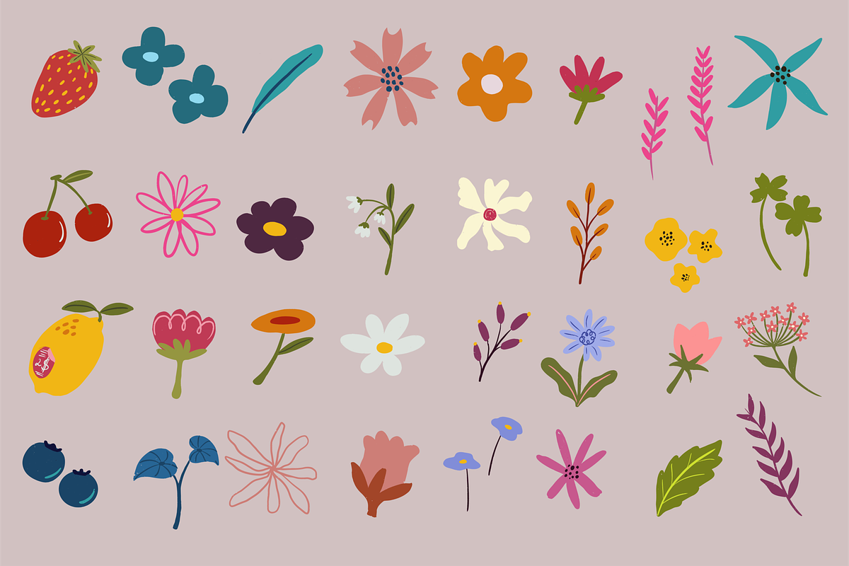 Bloom Abstract Flower & Fruits, an Object Illustration by HunEyy (Photo 2 of 6)