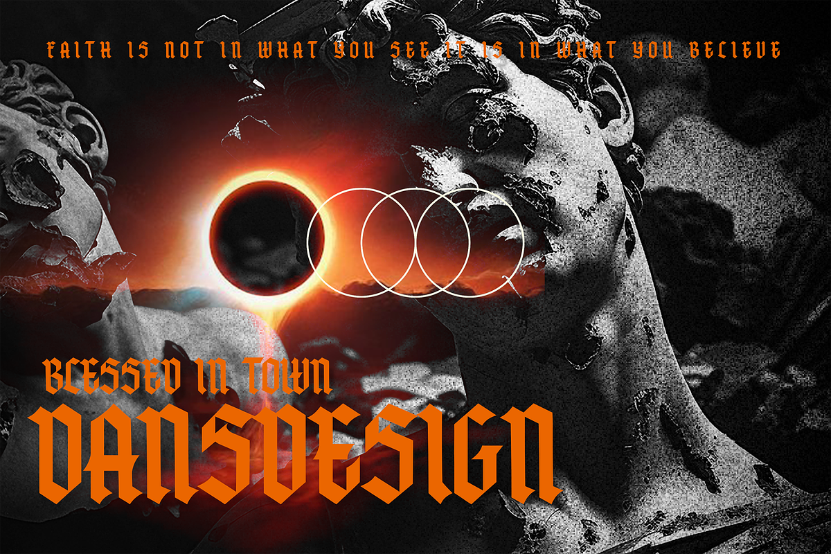 MALAGA Blackletter Typeface Font, a Blackletter Font by dansdesign (Photo 3 of 8)