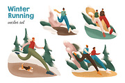 People running in winter set, a Sport Illustration by Good Studio (Thumbnail 1 of 5)