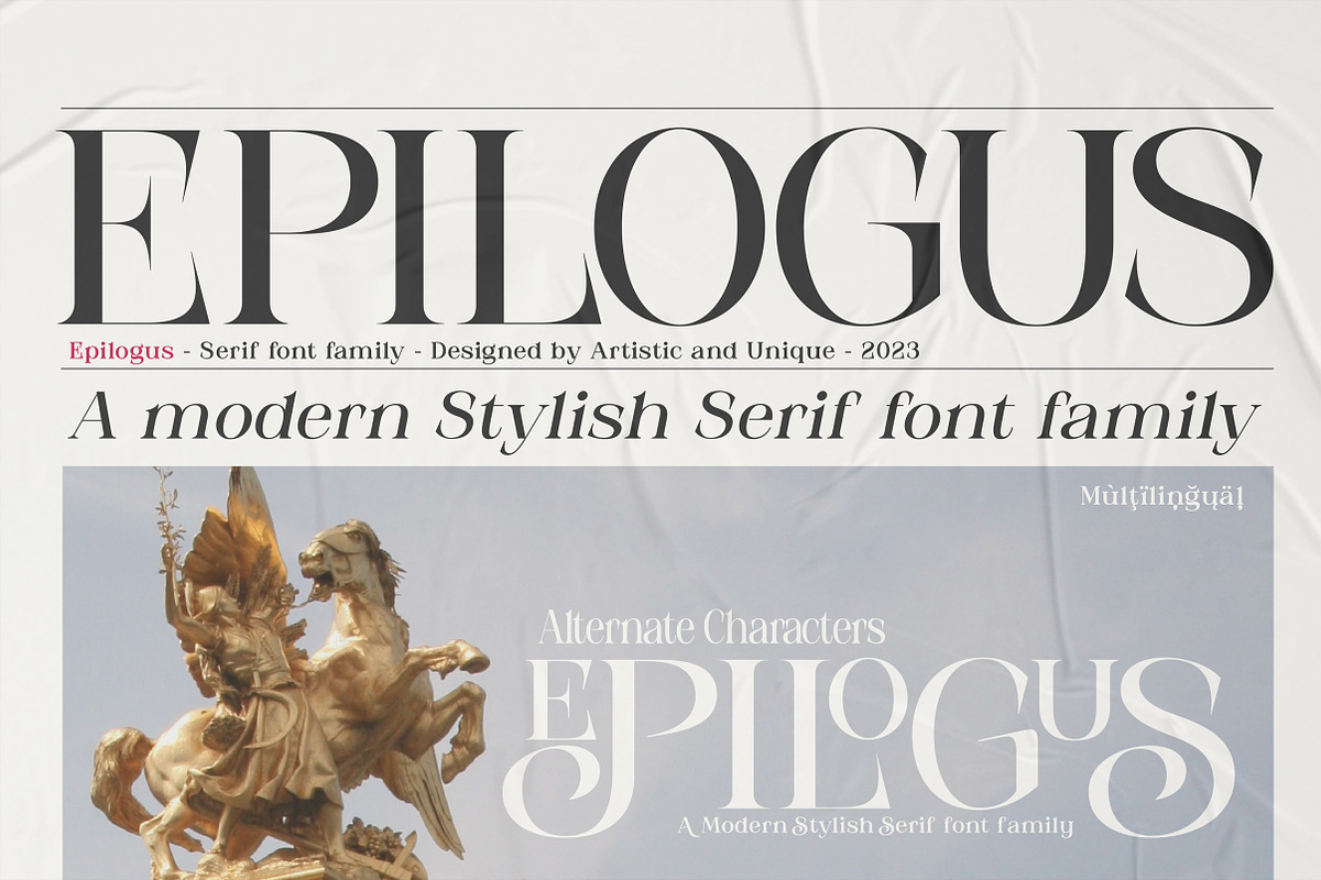 Epilogus - Serif font family, a Serif Font by Artistic & Unique (Photo 4 of 15)