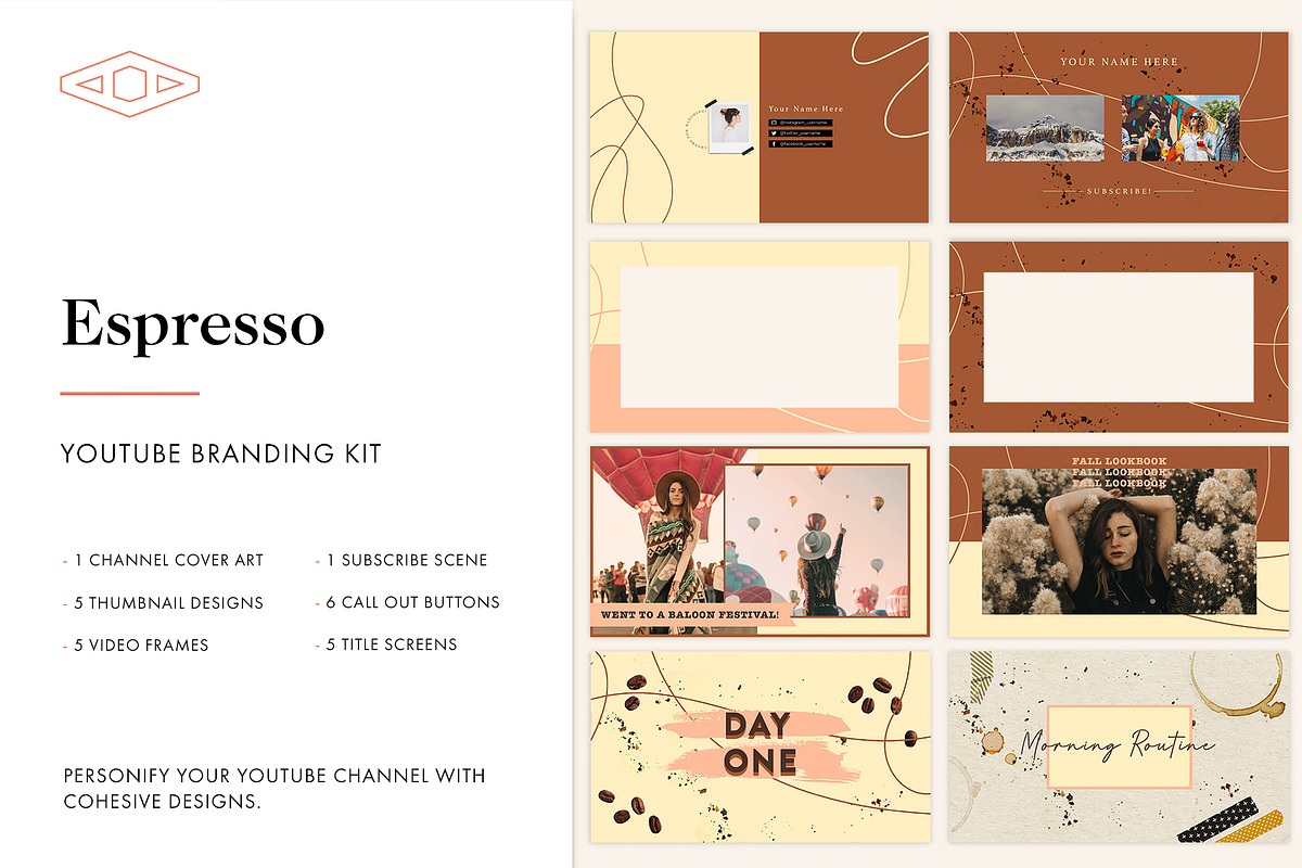 Espresso Youtube Branding Kit, a Social Media Template by Tangerine Nation (Photo 1 of 7)