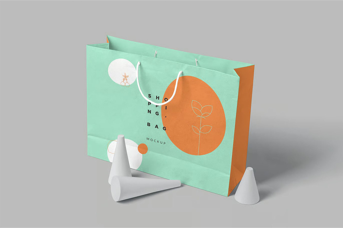 Paper Shopping Bag Mockup, a Packaging Mockup by megostudi0 (Photo 1 of 2)