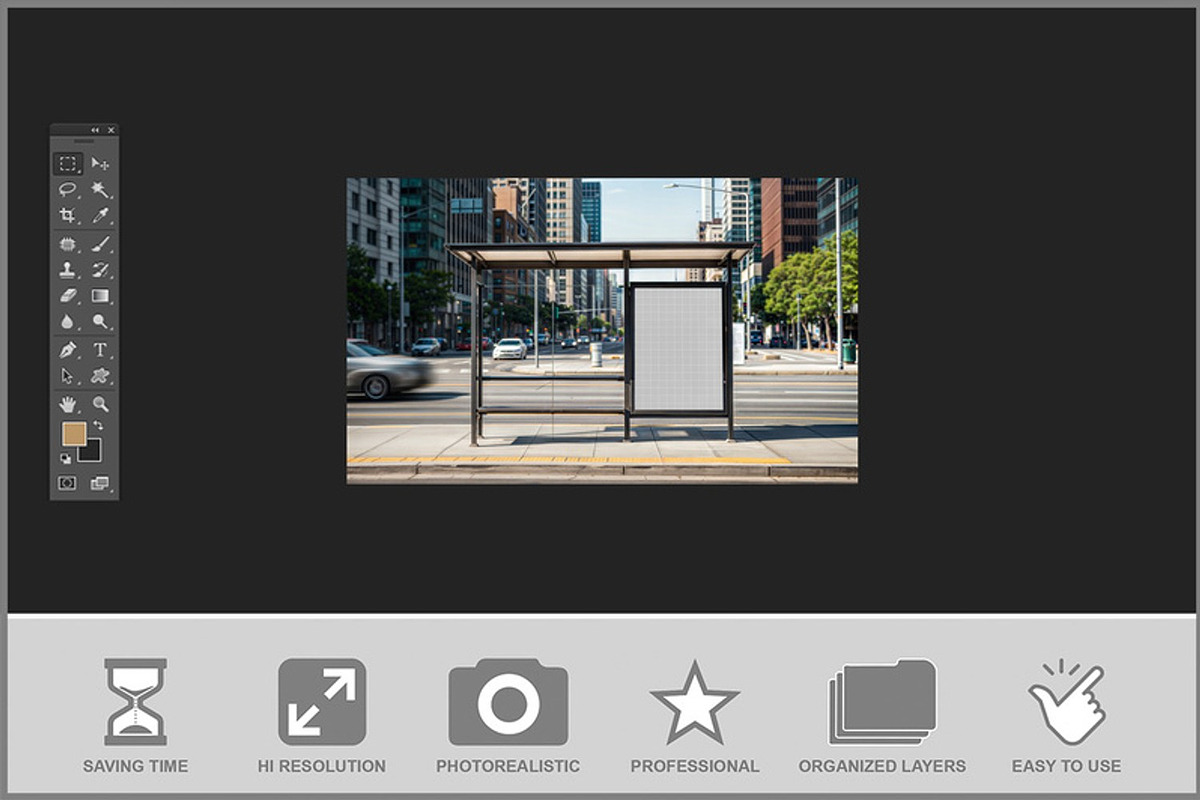 Bus Shelter Advertising Panel Mockup, a Product Mockup by Bruno's Shop (Photo 2 of 3)