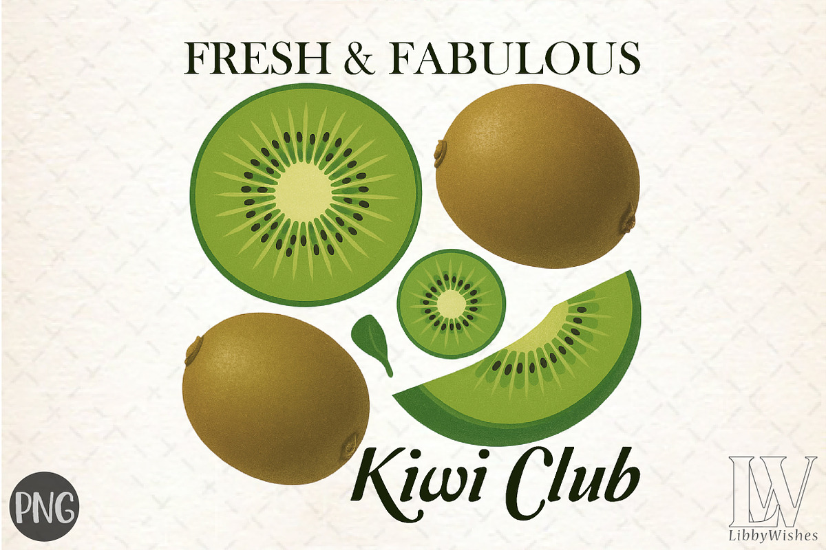 Fresh & Fabulous Kiwi Club PNG Desig, an Illustration by Libby Wishes (Photo 1 of 6)