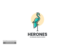 Herones Simple Mascot Logo, a Branding & Logo Template by ivan_artnivora