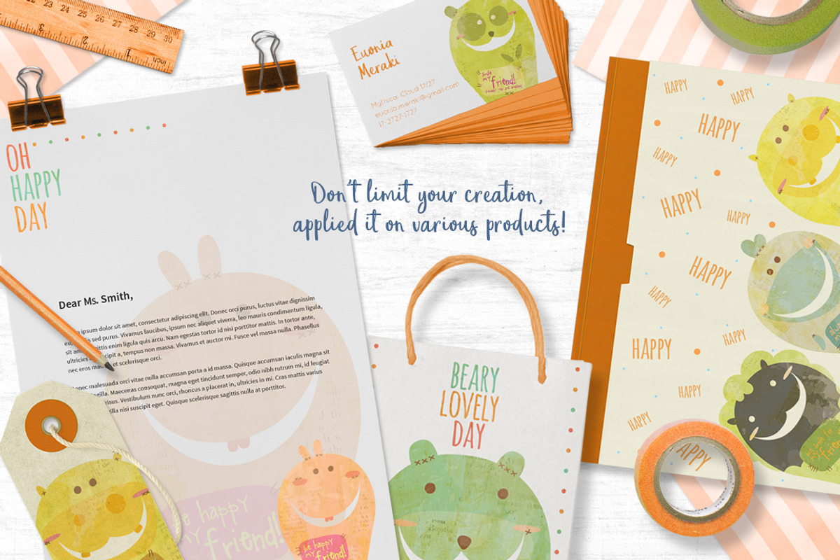 The Book Biters Cute Animal Print, a Stationery Template by Euonia Meraki (Photo 7 of 9)
