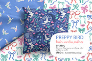 Preppy bird seamless patterns, a Pattern Graphic by Alenkakarabanova (Thumbnail 1 of 5)