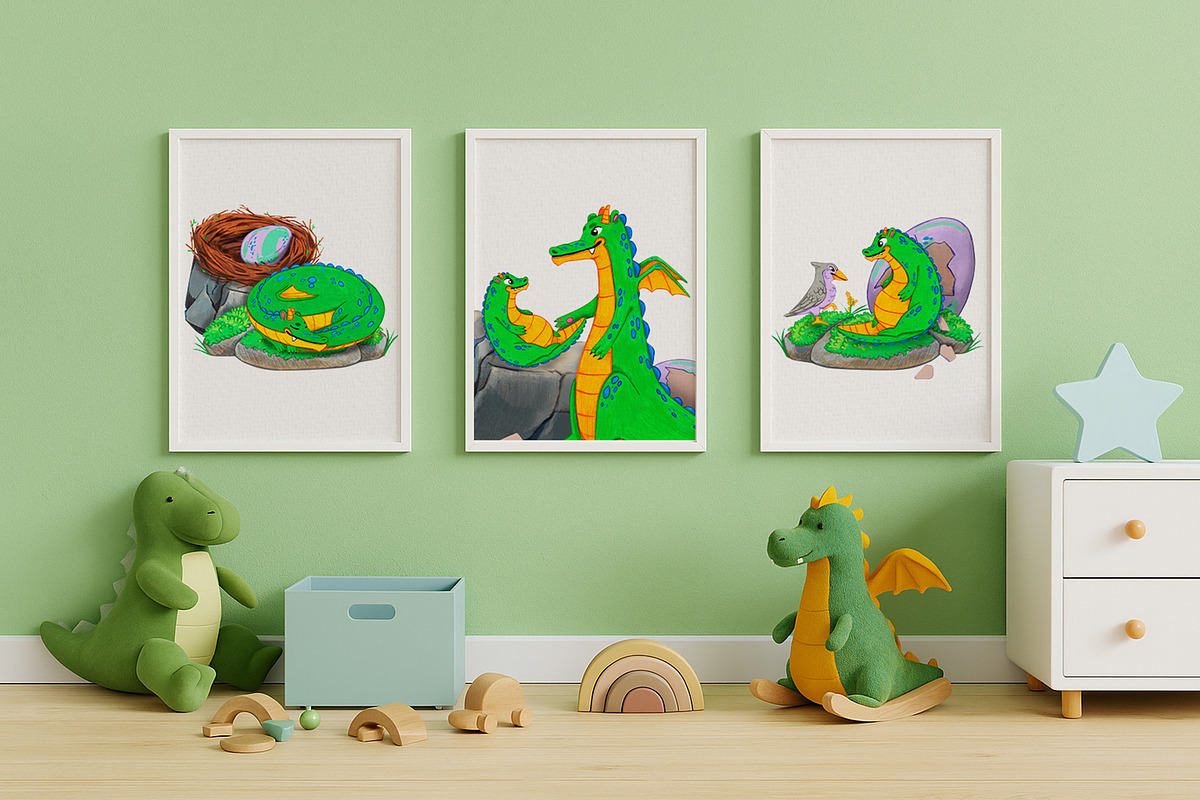 Dragon & Friends Watercolor Clipart, an Illustration by Nastya Che (Photo 5 of 10)