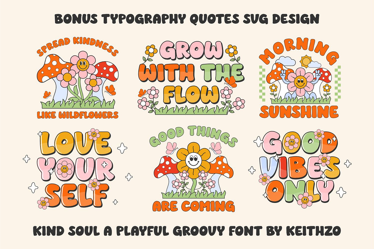 Kind Soul - Playful Groovy Font, a Handwritten Font by Keithzo (Photo 8 of 8)