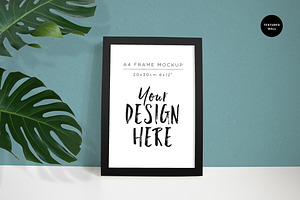 A4 Portrait Black Frame Mockup