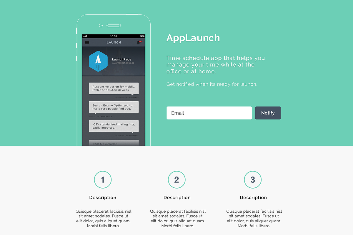 App Launch, a Bootstrap Template by launchpage (Photo 1 of 2)