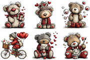 Valentine's Teddy Bear Clipart, an Illustration by CraftArtStudio (Thumbnail 6 of 6)